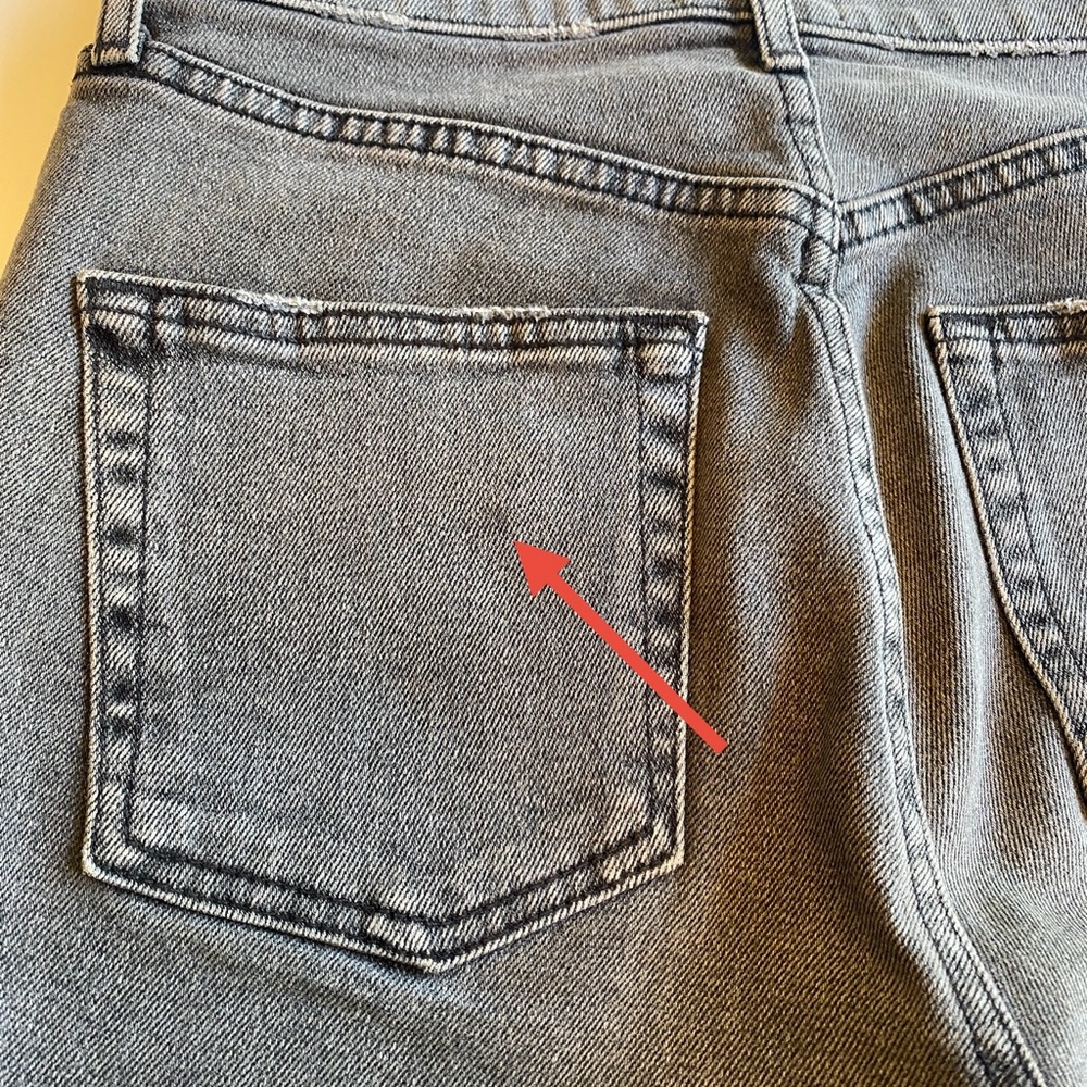 EUC Cotton Citizen XS 25 Gray Denim Jean Shorts Fitted Exposed Button Fly 27x6.5 - Picture 12 of 13